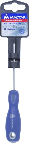 Отвертка крестовая МАСТАК 041-00075H PH0 x 75 мм - изображение 2