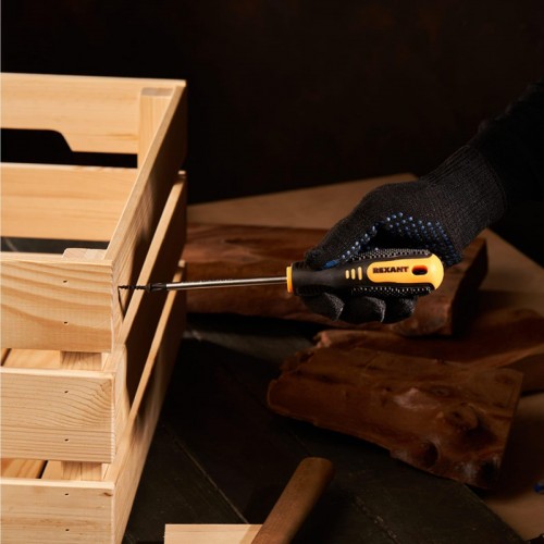 Отвертка крестовая REXANT PH 2х100 мм Cr-V двухкомпонентная рукоятка 12-6407 - изображение 3