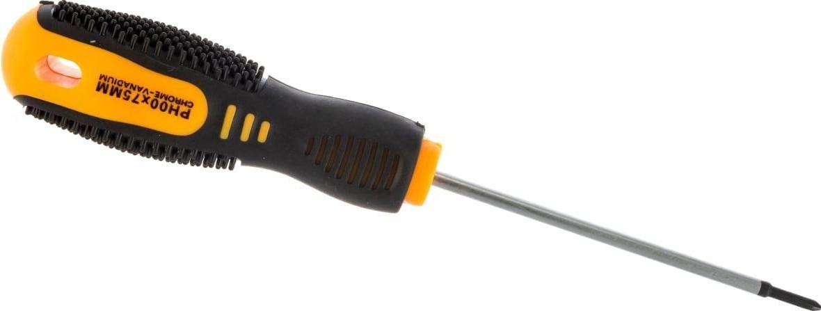 Отвертка крестовая REXANT PH 00х75 мм Cr-V двухкомпонентная рукоятка 12-6401 - изображение 2