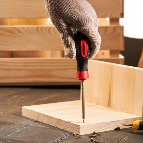 Отвертка крестовая REXANT PZ 1х75 мм S2 трехкомпонентная рукоятка 12-6414-1 - изображение 2