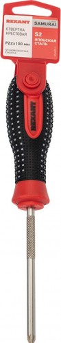 Отвертка крестовая REXANT PZ 2х100 мм S2 трехкомпонентная рукоятка 12-6415-1