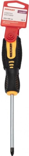 Отвертка крестовая REXANT PZ 2х100 мм Cr-V двухкомпонентная рукоятка 12-6415