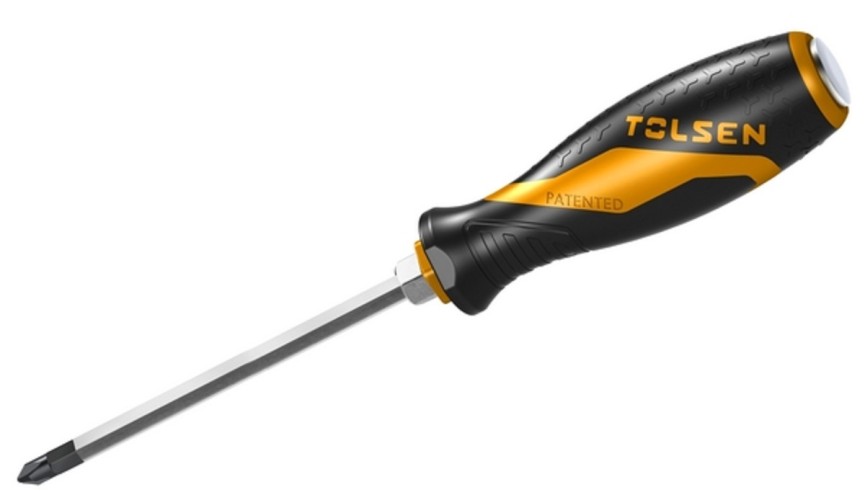 Отвертка крестовая TOLSEN TT20129 "GRIPro" Phillips №4, 200 мм, силовая TT20129