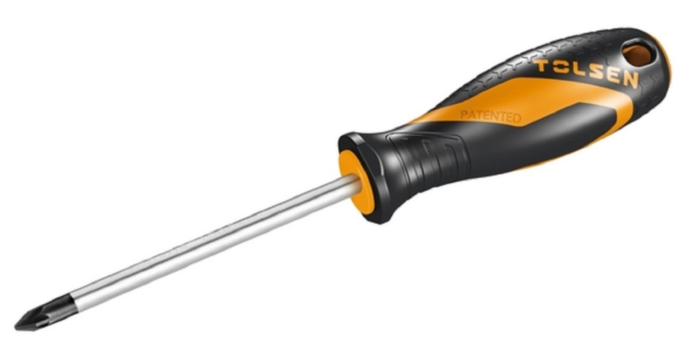 Отвертка крестовая TOLSEN TT20010 "GRIPro", Pozidriv №0, 75 мм