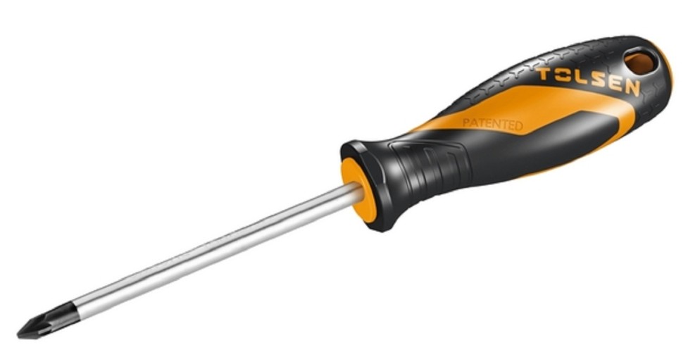 Отвертка крестовая TOLSEN TT20011 "GRIPro", Pozidriv №1, 100 мм