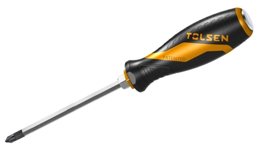 Отвертка крестовая TOLSEN TT20127 "GRIPro", Phillips №3, 150 мм, силовая