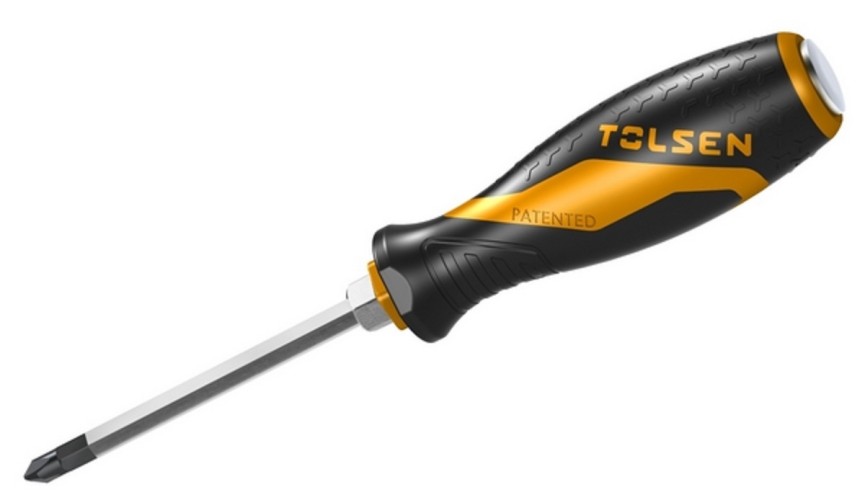 Отвертка крестовая TOLSEN TT20122 "GRIPro", Phillips №1, 100 мм, силовая