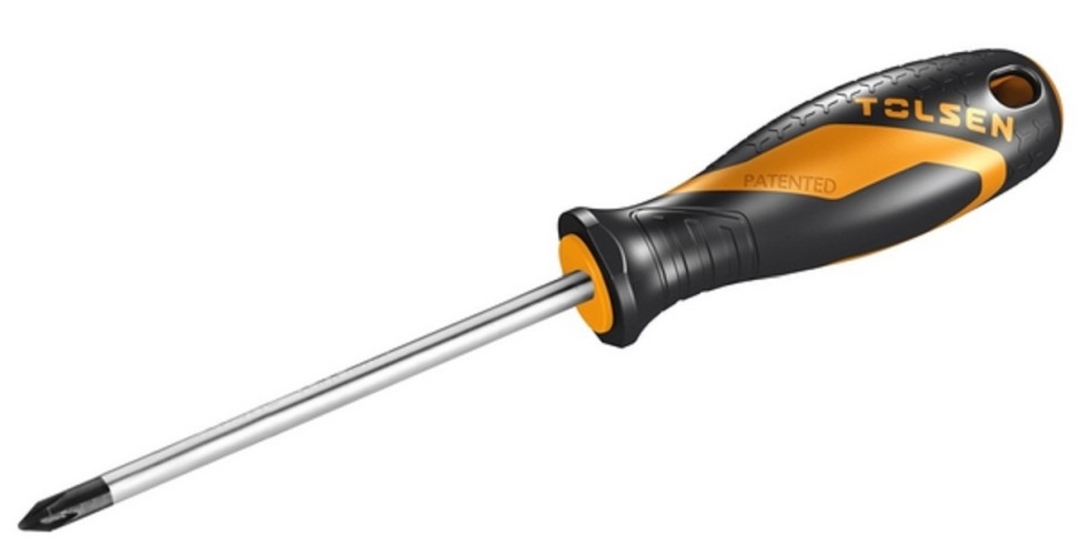 Отвертка крестовая TOLSEN TT20007 "GRIPro", Phillips №1, 100 мм