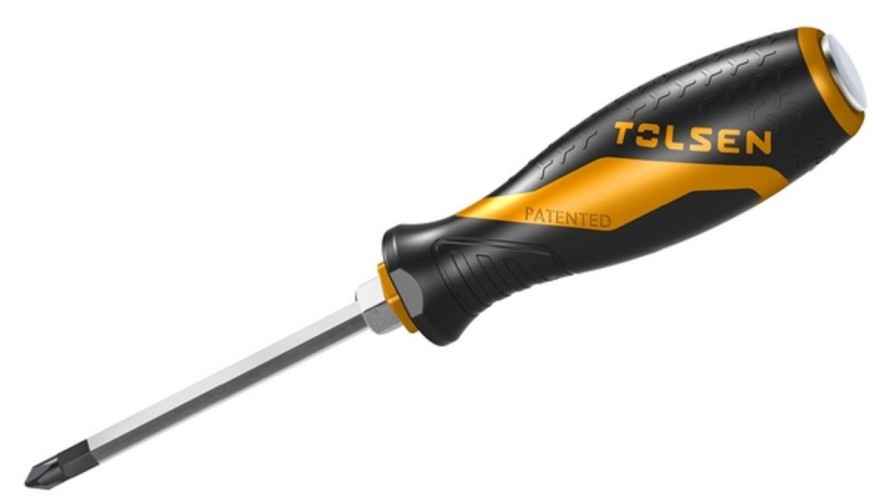 Отвертка крестовая TOLSEN TT20124 "GRIPro" Phillips №2, 100 мм, силовая TT20124