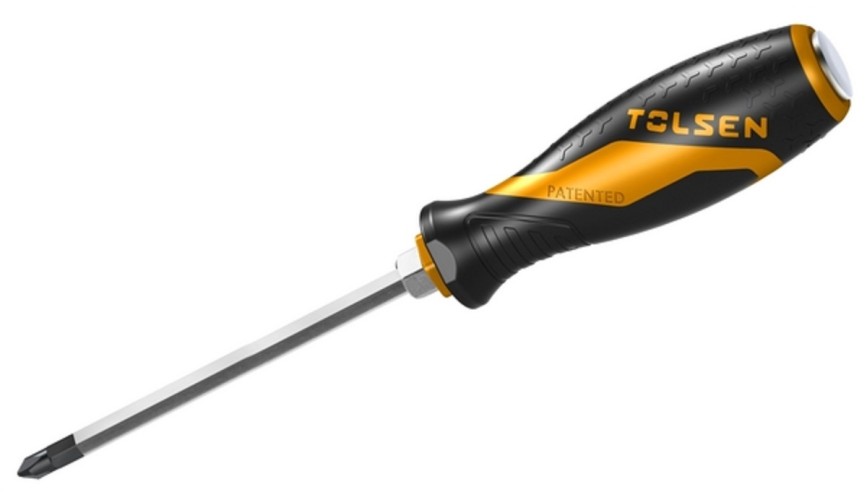 Отвертка крестовая TOLSEN TT20125 "GRIPro" Phillips №2, 150 мм, силовая TT20125