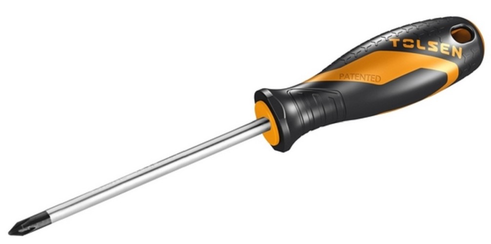 Отвертка крестовая TOLSEN TT20154 "GRIPro", Phillips №2, 100 мм