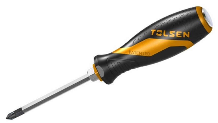 Отвертка крестовая TOLSEN TT20121 "GRIPro", Phillips №1, 75 мм, силовая