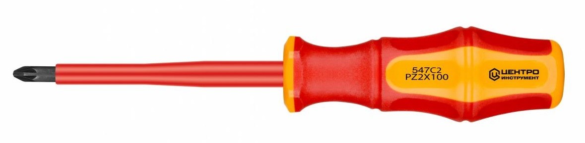 Отвертка крестовая ЦЕНТРОИНСТРУМЕНТ 1834-3-100 pz изолир. 2х100мм