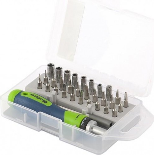 Отвертка реверсивная для точных работ СИБРТЕХ с набором бит и торцевых головок, 32 предмета 13370 - изображение 2