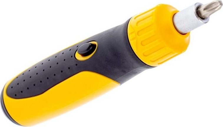 Отвертка с битами Denzel 7711611 реверсивная. механизм smartpush 12 шт