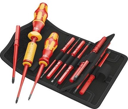 Отвертка с битами динамометрическая WERA Kraftform Kompakt VDE Torque 16 предметов WE-135906 WE-135906