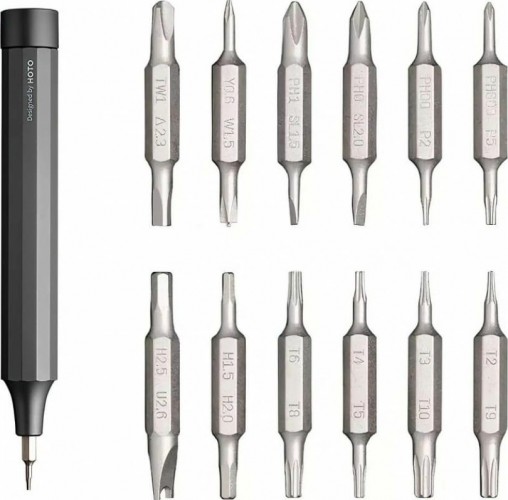 Отвертка с битами HOTO QWLSD004 прецизионная с 24 битами в комплекте графит. - изображение 3