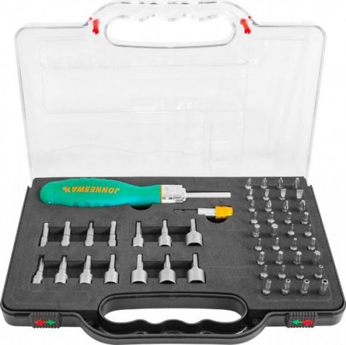 Отвертка с битами JONNESWAY DR0152S Рукоятка трещоточная в и насадками, 52 предмета 048820