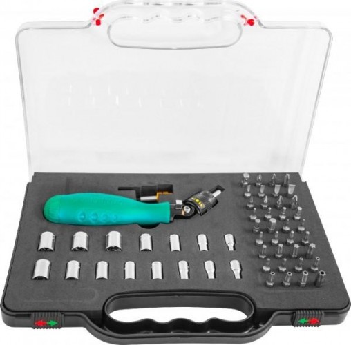 Отвертка с битами JONNESWAY DR0253S Рукоятка трещоточная с гибкой головкой в и головка 048821 - изображение 2