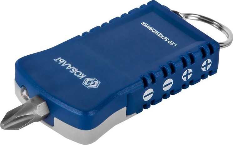 Отвертка с битами Кобальт 245-497 рукоятка брелок с led фонариком и набором - изображение 3