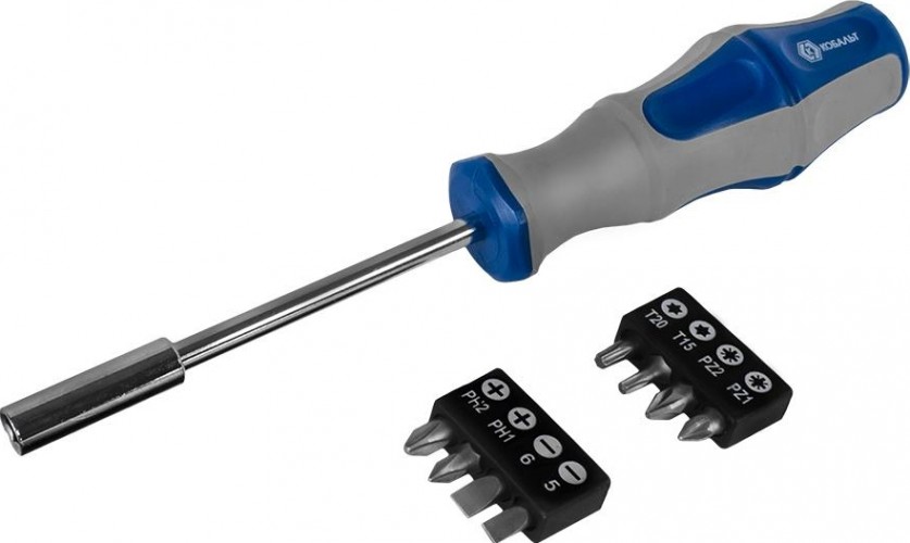 Отвертка с битами Кобальт 646-676 рукоятка ultra grip с набором cr-v (9 шт.) - изображение 3