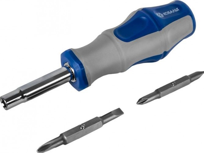 Отвертка с битами Кобальт 646-645 рукоятка ultra grip с набором двусторонних cr-v (3 - изображение 3