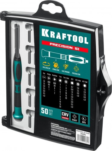 Отвертка с битами KRAFTOOL Precision-51 для точных работ 51 предм. 25691 - изображение 4