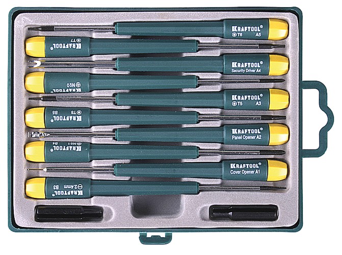 Отвертка с битами KRAFTOOL X-Telecom набор для точных работ и телекоммуникационного обо 25616-H12