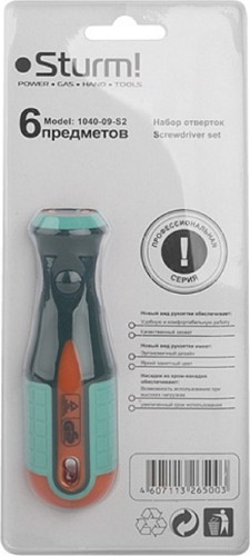 Отвертка с битами Sturm 1040-09-S2 4 в 1 магнит. наконечник,твердость 58 hrc - изображение 3