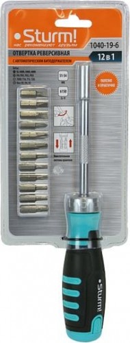 Отвертка с битами Sturm 1040-19-6 реверсивная с автомат. битодержателем 12 в 1 - изображение 2