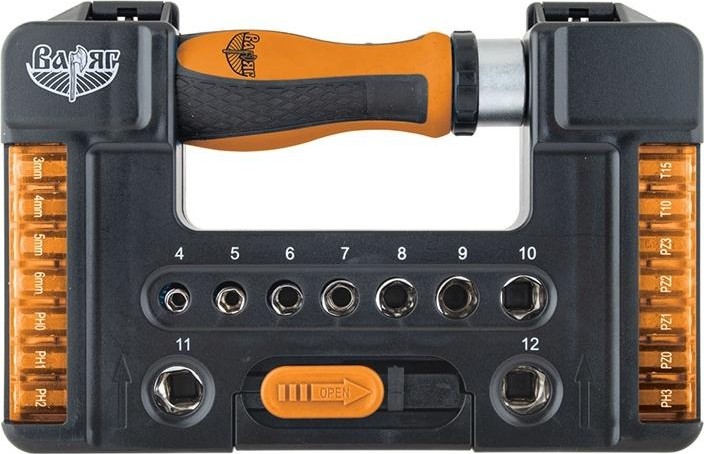 Отвертка с битами ВАРЯГ 86071 Премиум реверсивная, 38 предметов тов-211331