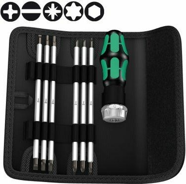 Отвертка с битами WERA Kraftform Kompakt Vario 7 предметов WE-073665 WE-073665