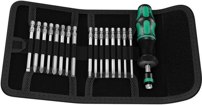 Отвертка с битами WERA Kraftform Kompakt 60 Torque 1,2 - 3,0 Nm, 17 предметов WE-059293 WE-059293
