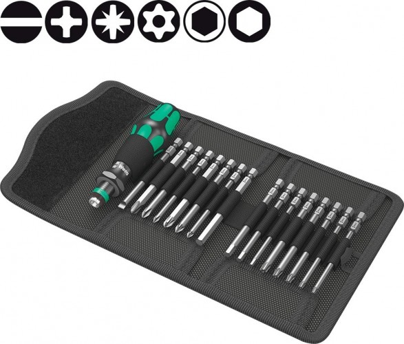 Отвертка с битами WERA Kraftform Kompakt 60 17 предметов WE-059295 WE-059295