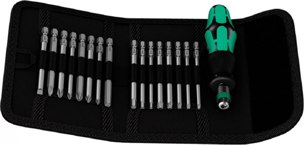 Отвертка с битами WERA Kraftform Kompakt 60 RA Imperial 17 предметов WE-051041 WE-051041