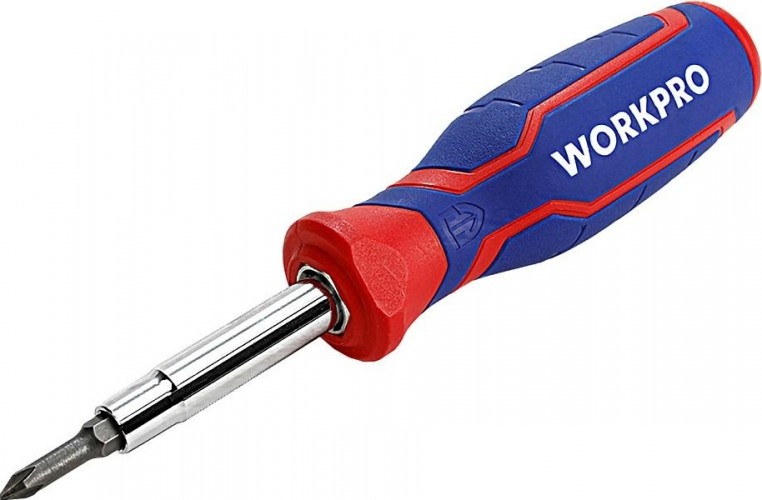 Отвертка с битами WORKPRO WP221061 15-в-1 с трещоткой