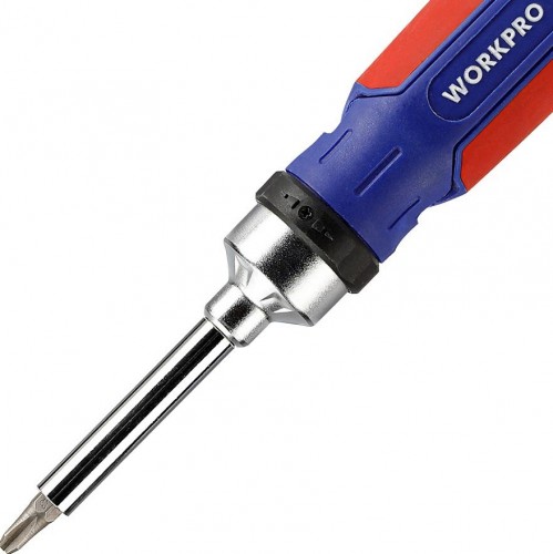 Отвертка с битами WORKPRO WP221061 15-в-1 с трещоткой - изображение 4