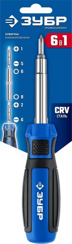 Отвертка с битами ЗУБР 25030 комбинированная профессионал 6-в-1 - изображение 4