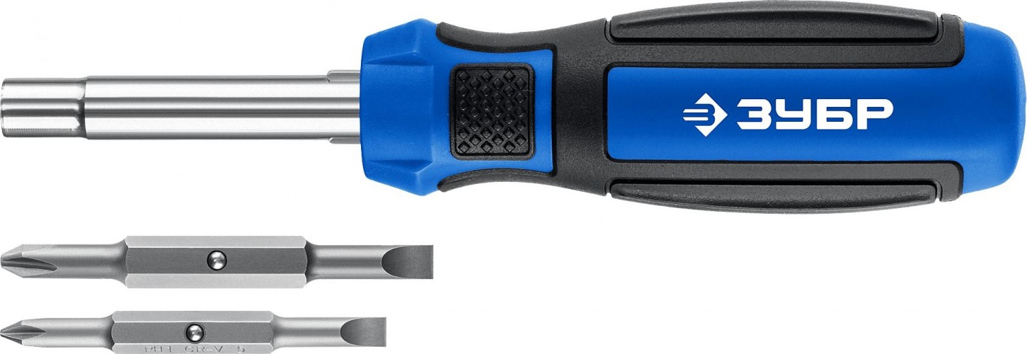 Отвертка с битами ЗУБР 25030 комбинированная профессионал 6-в-1