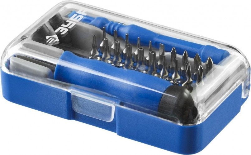 Отвертка с битами ЗУБР ПРОФЕССИОНАЛ для точных работ и мобильных устройств 24 предм., 25648-H24 - изображение 3