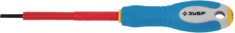Отвертка шлицевая диэлектрическая ЗУБР "ПРОФИ ЭЛЕКТРИК" VDE 1000 V 2.5 х 75 мм 25261-2.5-075 25261-2.5-075_z01