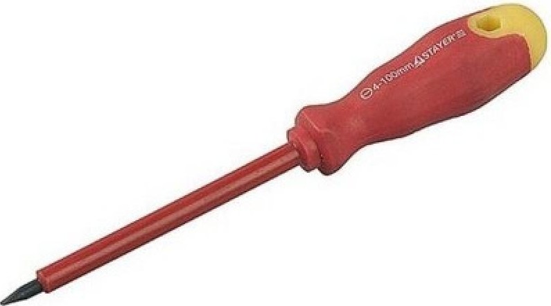 Отвертка шлицевая диэлектрическая STAYER "PROFIL" "ELECTRO" 4.0 x 100 мм 25141-04-10 25141-04-10_z01