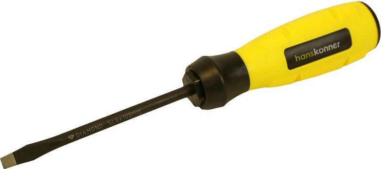 Отвертка шлицевая HANSKONNER HK1040-16-SL6-100 алмазн. наконечник