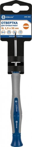 Отвертка шлицевая Кобальт 245-282 для точных работ ultra grip sl 1.5х50 мм cr-v, дву