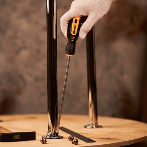 Отвертка шлицевая REXANT SL 5х200 мм Cr-V двухкомпонентная рукоятка 12-6429 - изображение 3