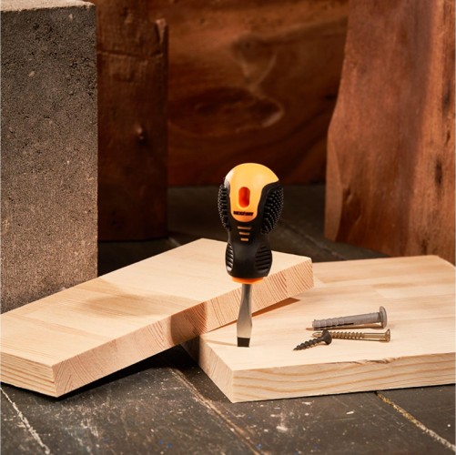 Отвертка шлицевая REXANT SL 6х125 мм Cr-V мм, двухкомпонентная рукоятка 12-4725 - изображение 4