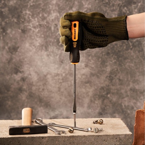 Отвертка шлицевая REXANT SL 6х125 мм Cr-V двухкомпонентная рукоятка 12-4723 - изображение 5