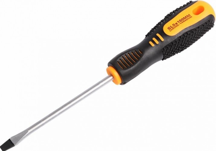 Отвертка шлицевая REXANT SL 5х100 мм Cr-V двухкомпонентная рукоятка 12-4722