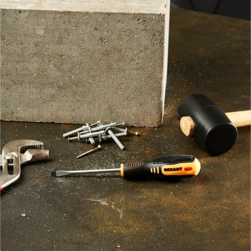 Отвертка шлицевая REXANT SL 6х100 мм Cr-V двухкомпонентная рукоятка 12-6430 - изображение 5