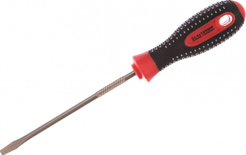 Отвертка шлицевая REXANT SL 4х100 мм S2 трехкомпонентная рукоятка 12-6424-1